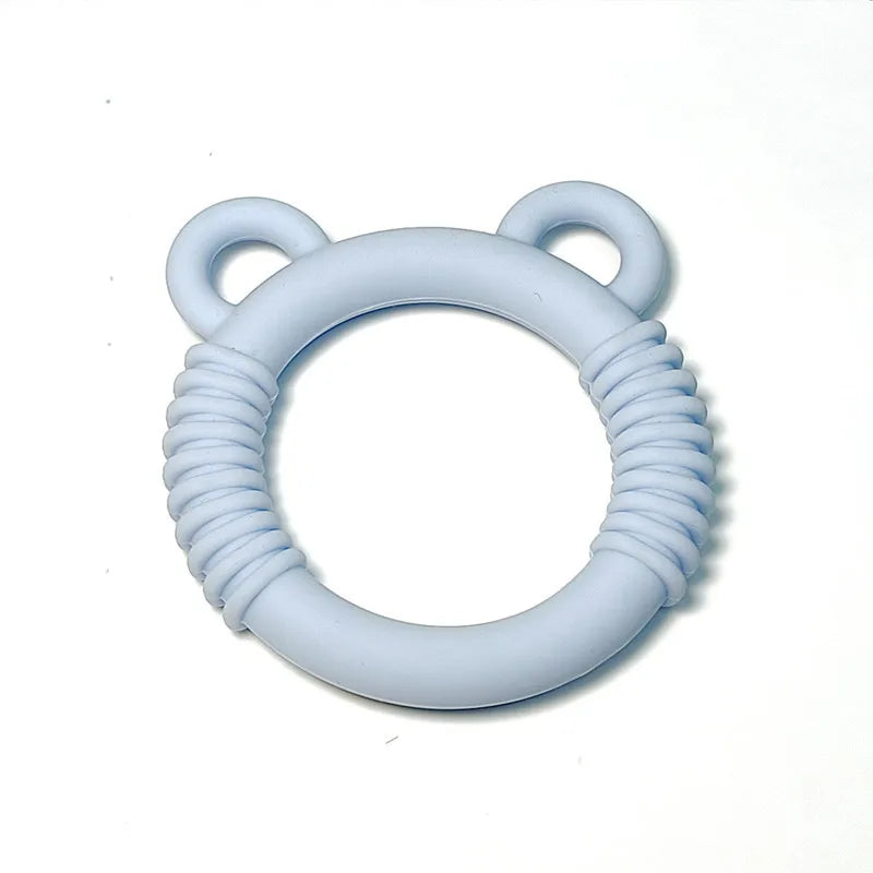 Baby Bear Silicone Teethers &ndash; Soothing Anti-Eating Hand Toys Sky blue