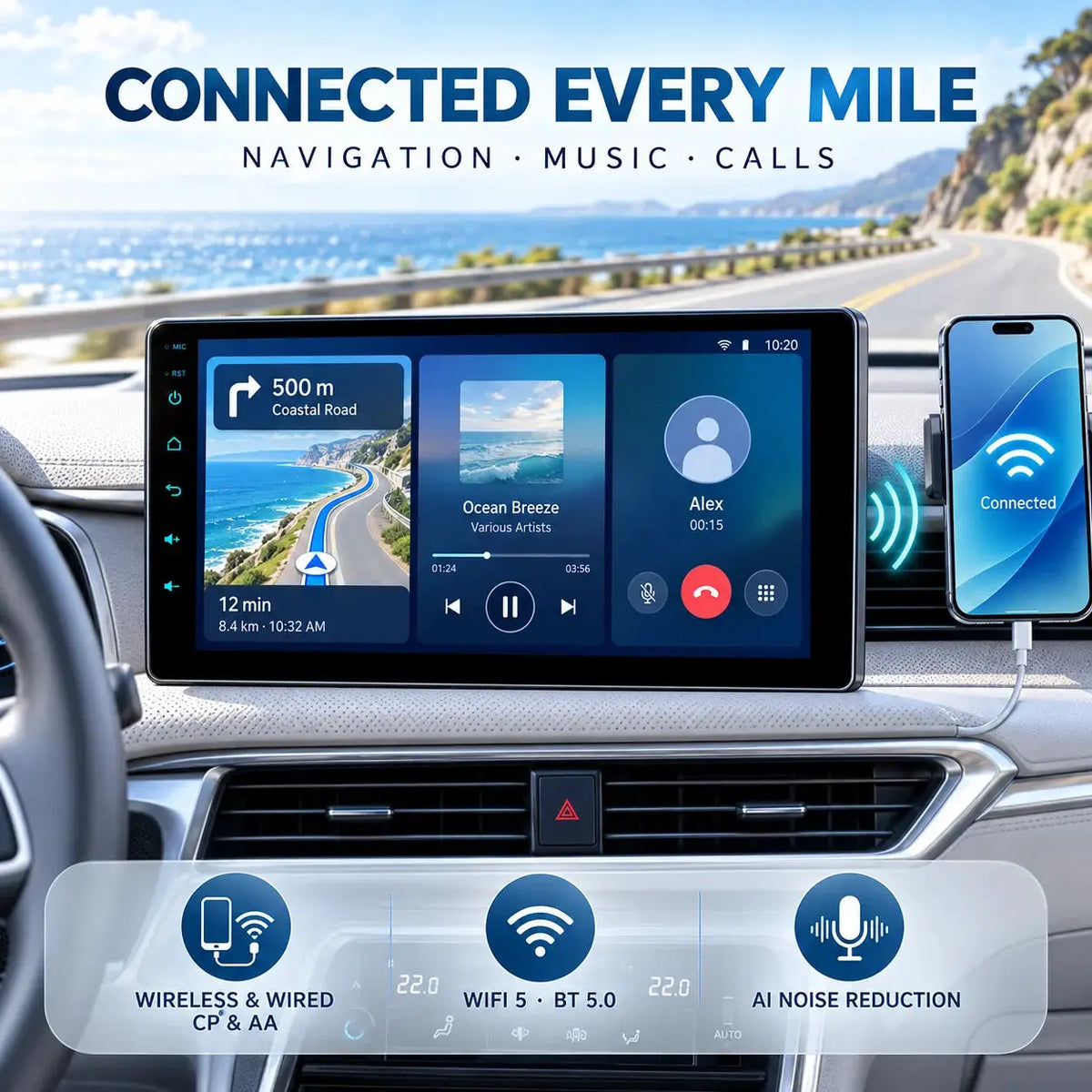 Android 15 2Din Car Radio With Wireless CarPlay For VW Audi by InterCyprus Trading Ltd