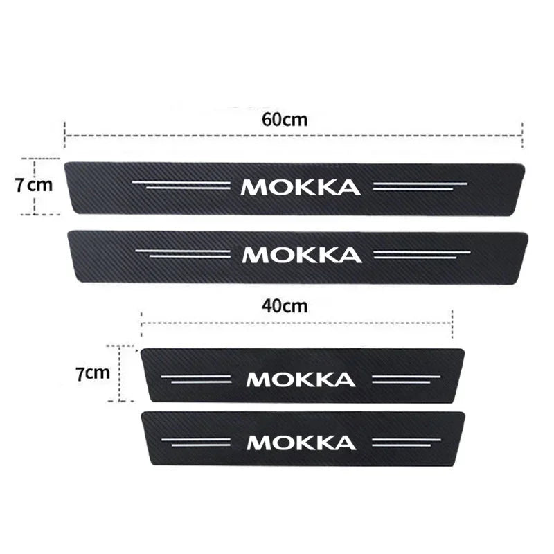 Deurdrempel Beschermers voor Opel Mokka Koolstofvezel PU Leren Interieur Sill Beschermers