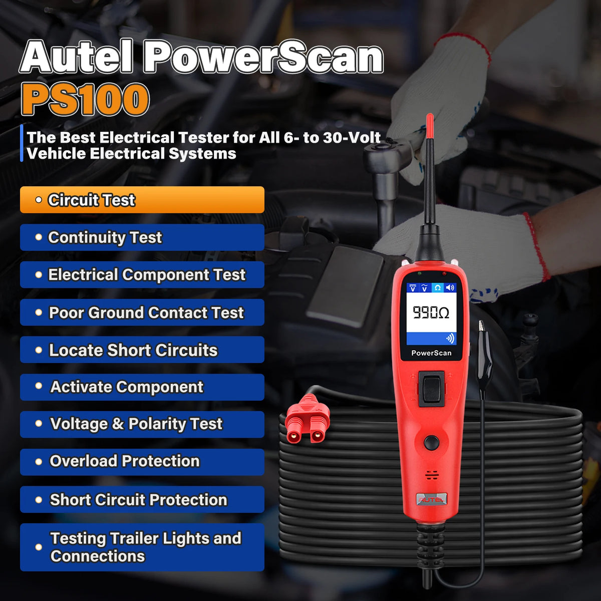 Autel PowerScan PS100 - Comprehensive OBD2 Diagnostics