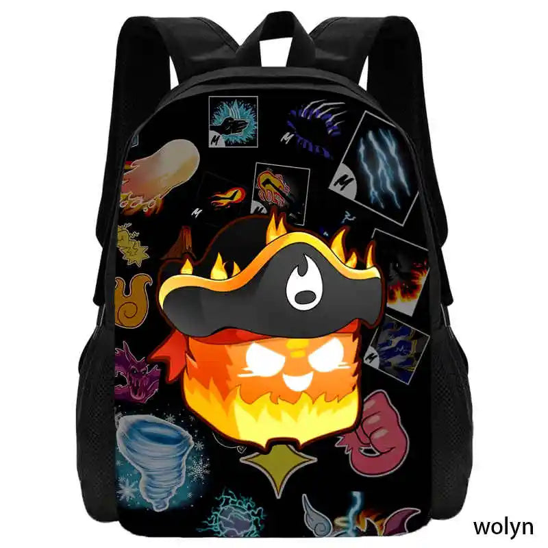 Wolyn Blox Anime Fruits School Backpack for Kids Color001 8 / 15 inches / CHINA