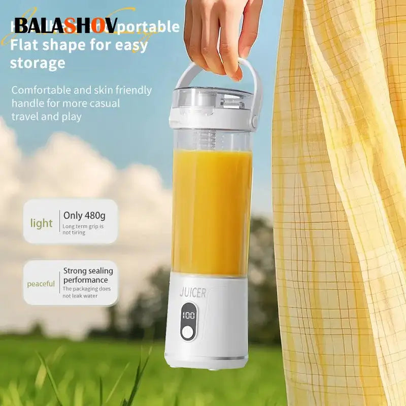 Portable Juicer Cup 600ml USB Rechargeable Multifunctional