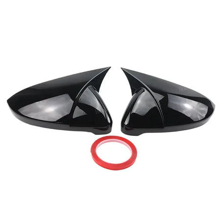 2x horn style add-on Rearview Mirror Cover Glossy Black for Volkswagen VW Golf MK7 7.5 GTI 7 R Touran L 2013-2020 by InterCyprus Trading Ltd