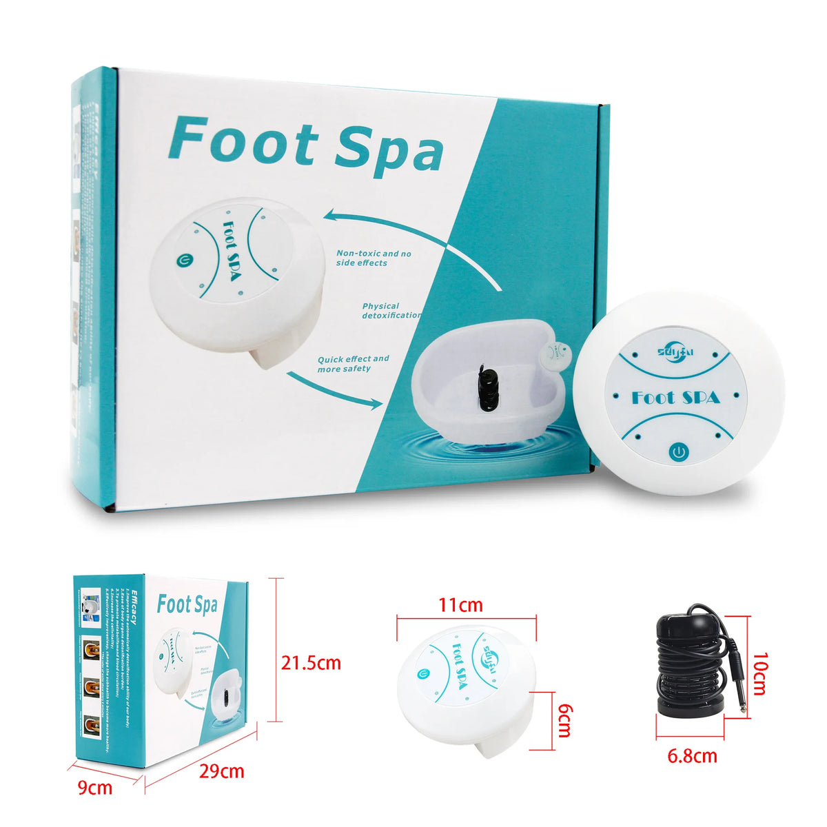 Detox Ion Foot Spa Bath Basin &ndash; Vibration Therapy Massage With out Basin / US Plug