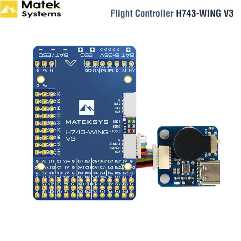 MATEK H743 WING V3 Flight Controller STM32H743VIT6 Dual IMU Baro OSD SD Slot for INAV ArduPilot RC FPV Fixed Wing Plane MATEKSYS by InterCyprus Trading Ltd