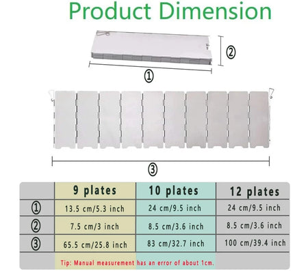 9/10/12pcs Windproof Camping Windshield Set  Foldable Stove Screen Outdoor Cooking Essential Heavy Duty Wind Barrier Gas Stoves