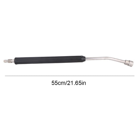 High-Pressure Car Wash Gun Extension Rod - Stainless Steel Jet Washer Lance Black 55CM