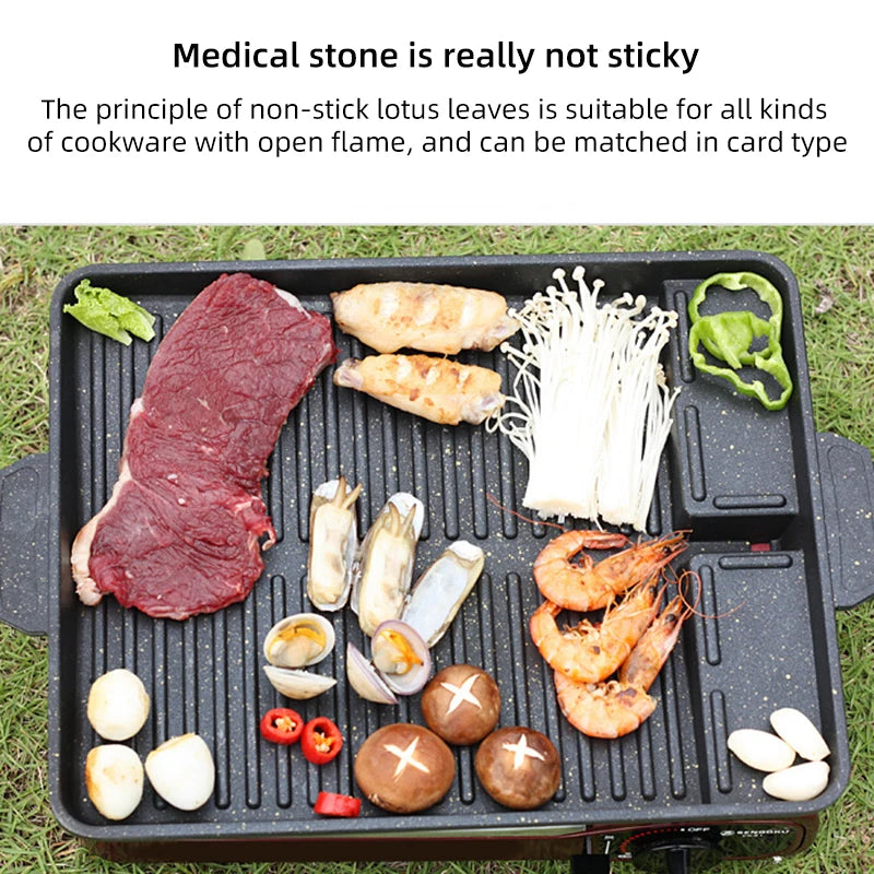 Healthy Square Barbecue Grill Plate - Ideal for Pork Belly Cooking