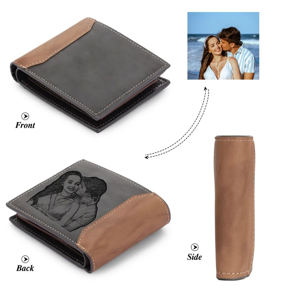 Custom Name Bifold Wallet for Men &ndash; Perfect Gift for Father's Day, Anniversary, or Birthday Back Photo