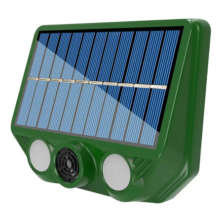 Solar Powered Ultrasonic Animal Deterrent IP66 Waterproof Green