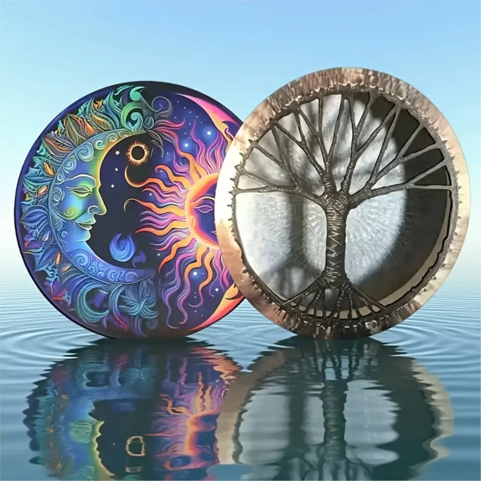 10 Inch Shaman Drum with Sheepskin Drum Head and Drum Stick Sound Healing