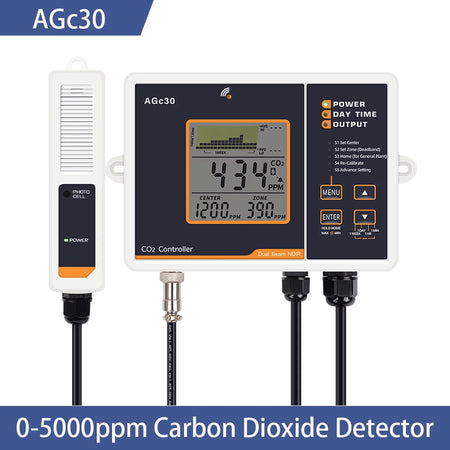 EU US Plug CO2 Detector 0-5000PPM Air Monitor &ndash; LCD Display AGc30 / US Plug