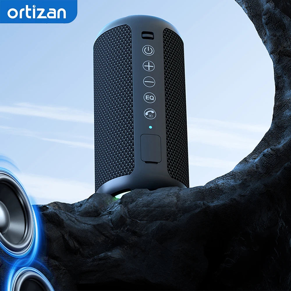 Ortizan X10 Waterproof Bluetooth Speaker with 24W Stereo Sound and LED Light