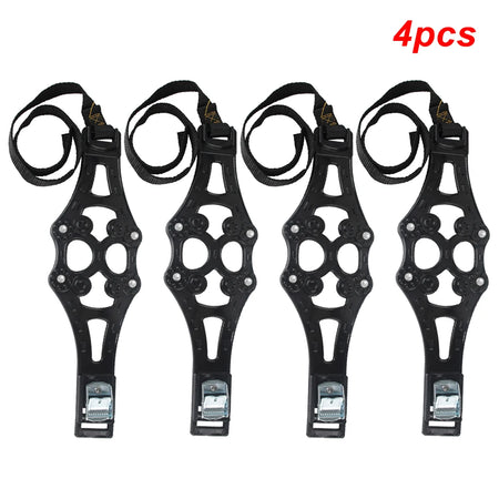 Car Snow Chains Anti-Skid Dual Buckle TPU &ndash; Strong Traction 4PCS BLACK