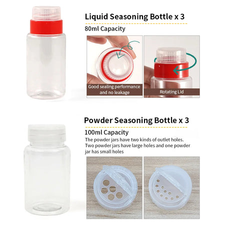 Camping Spice Containers Set &ndash; Includes Storage Bag