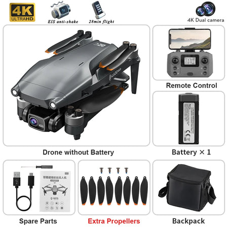 LYZRC 5G Wifi L600 PRO MAX GPS Drone - 4K 3-Axis Gimbal L600