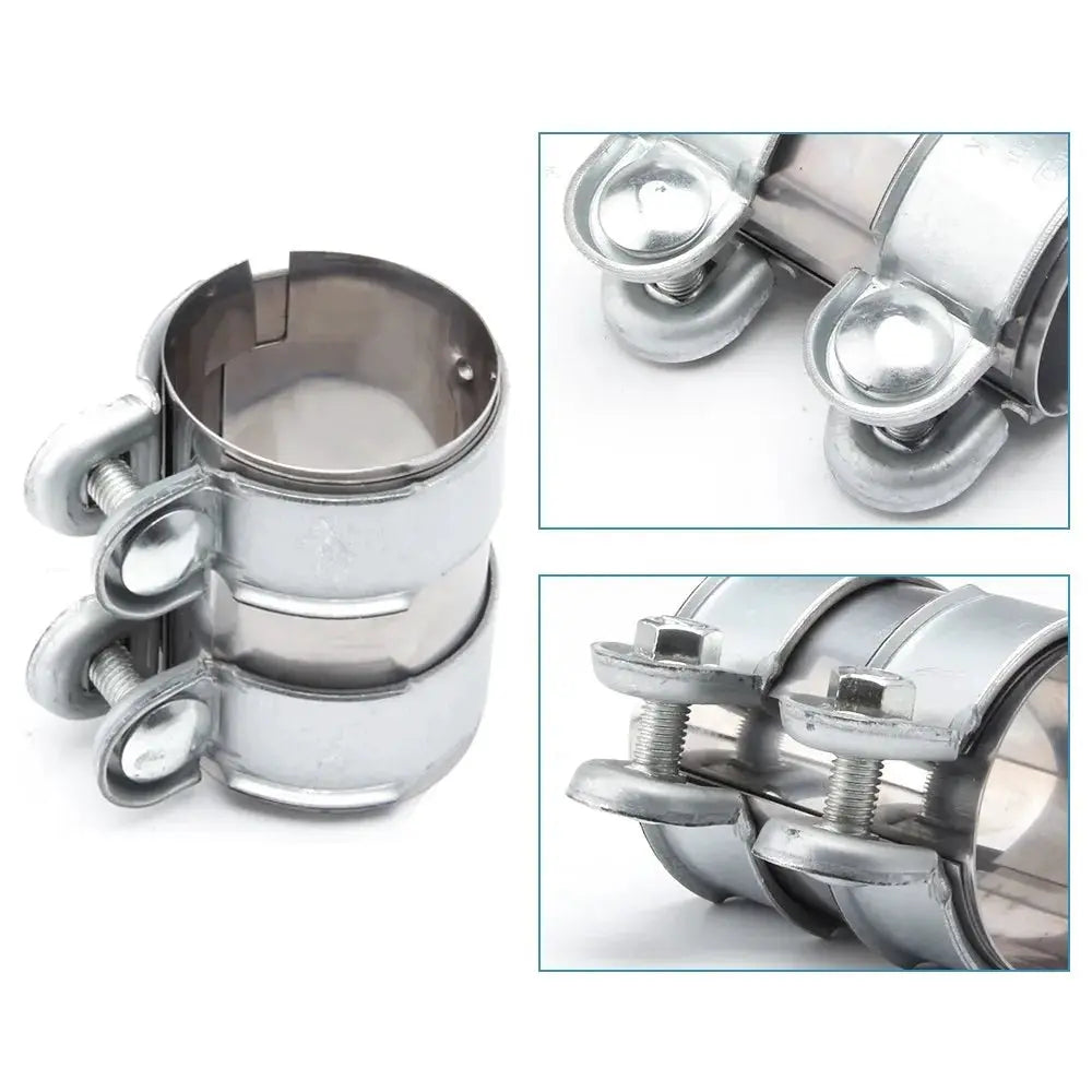 2inch/2.5inch Exhaust Clamp, Lap Joint+Bolts Band Flanges Clamp for Secure Sealing, for Mufflers Downpipes Catback Systems by InterCyprus Trading Ltd