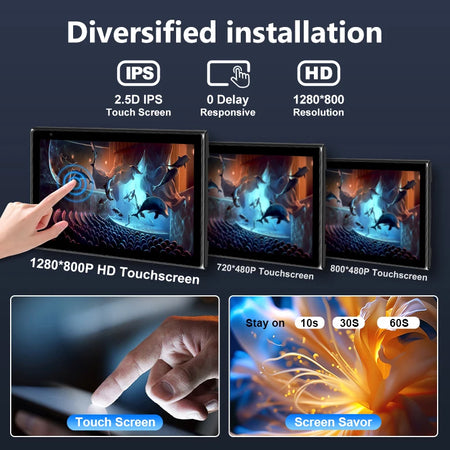 Universal 8 Inch Portable Car Screen - Wireless CarPlay