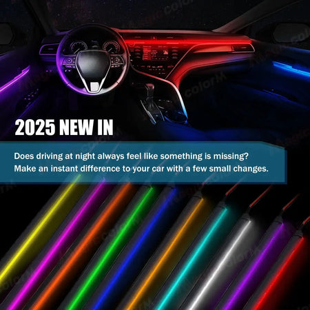 1.1M EL Wire Neon Ambient Light Car Interior Dashboard LED Decorative Lamp Universal DIY Flexible Hidden Cuttable Acrylic Strip by InterCyprus Trading Ltd