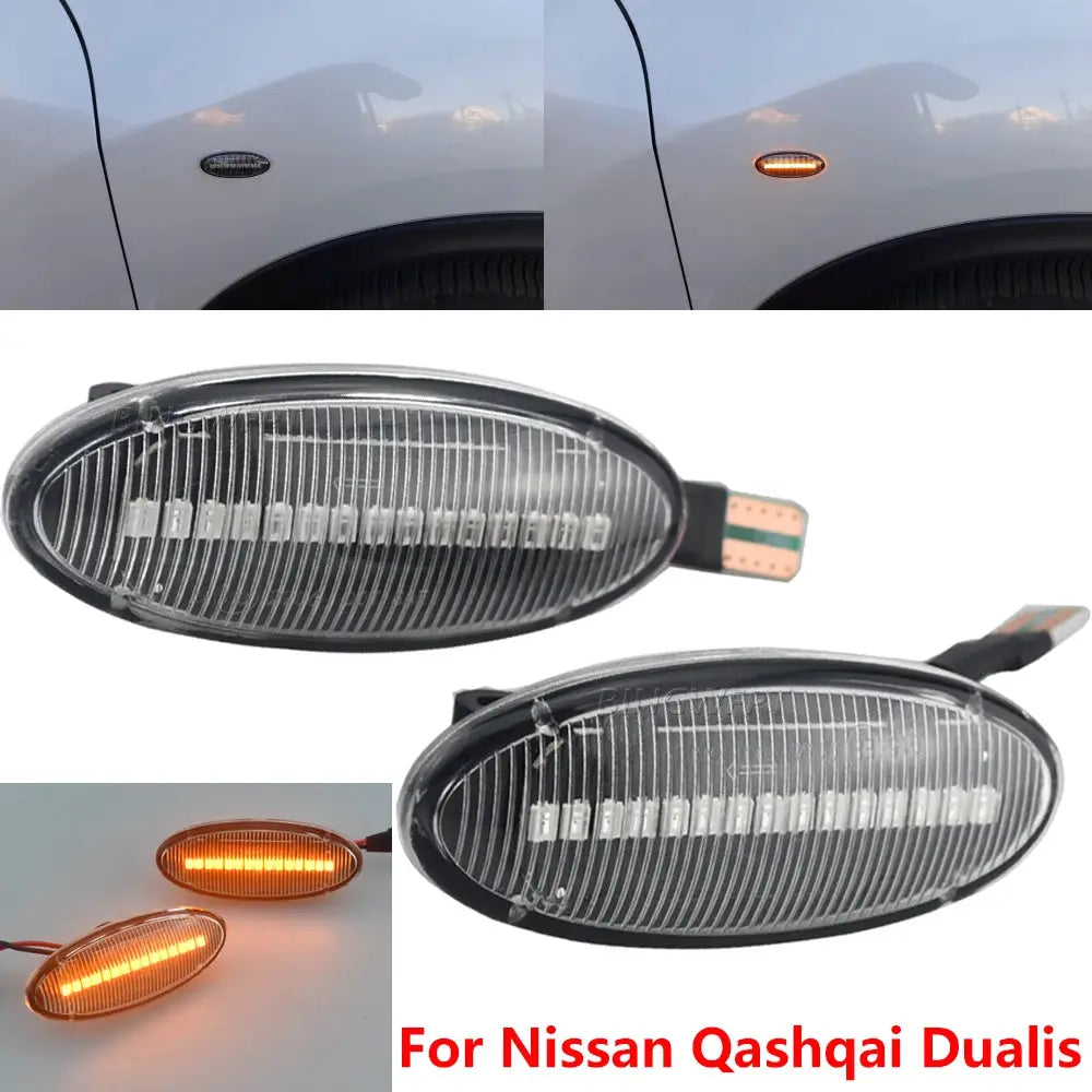 LED Side Marker Mirror Indicator Lamp Flowing Water Turn Signal Light For Nissan Qashqai Dualis Juke Micra March Micra Note by InterCyprus Trading Ltd