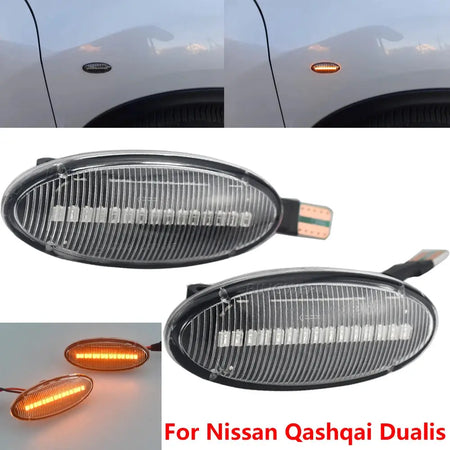 LED Side Marker Mirror Indicator Lamp Flowing Water Turn Signal Light For Nissan Qashqai Dualis Juke Micra March Micra Note by InterCyprus Trading Ltd
