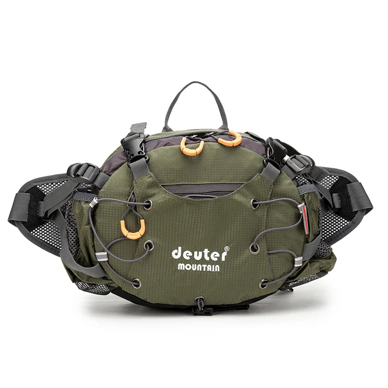 Camping Waist Chest Bag - Lightweight Nylon Travel Pack Army Green