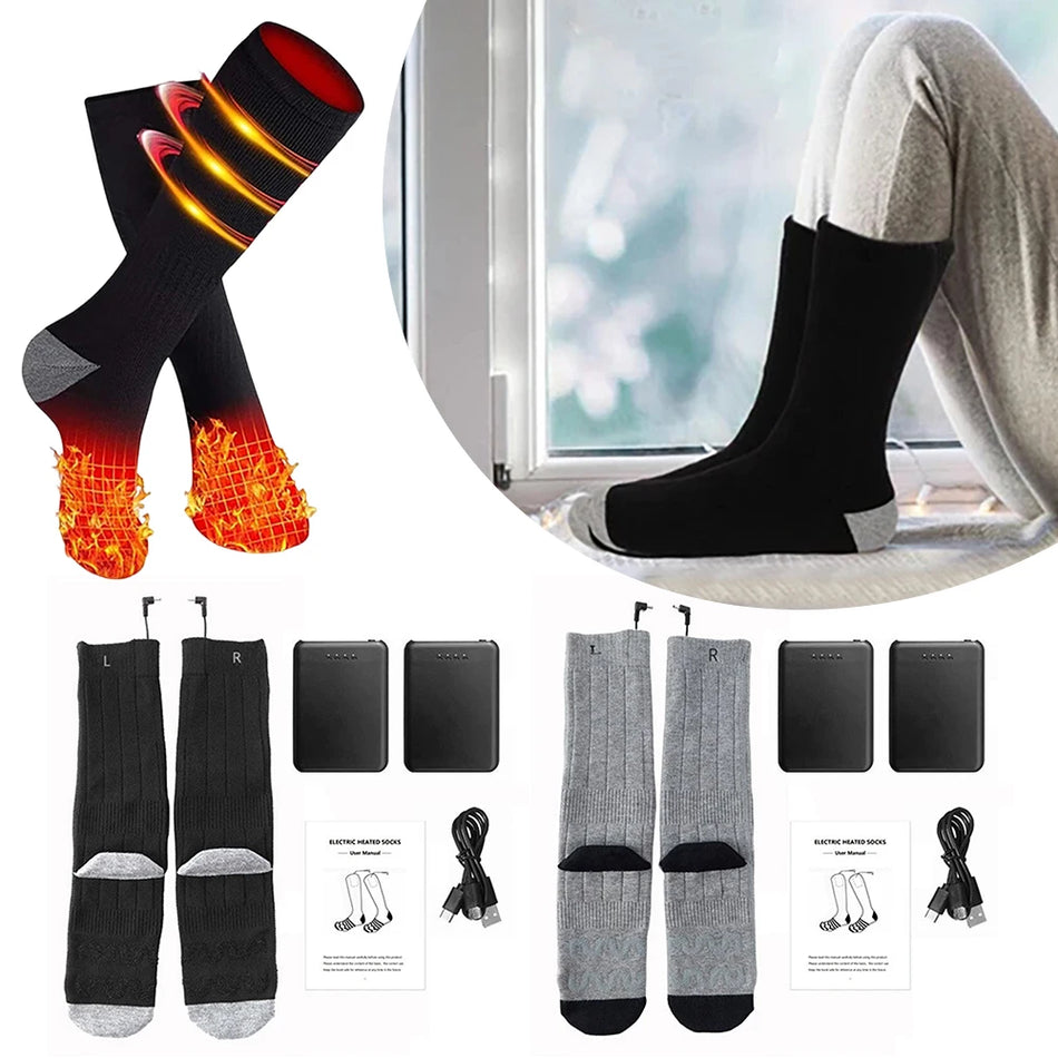 Chaussettes chauffantes 4000mAh réglages de chaleur pour hommes et femmes ski
