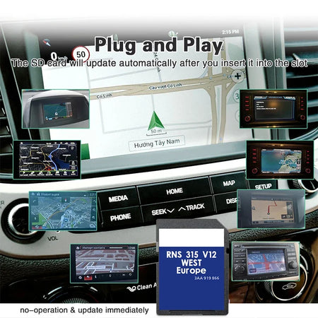 RNS315 West Europe Sat Nav Map &ndash; Free Anti Fog Film