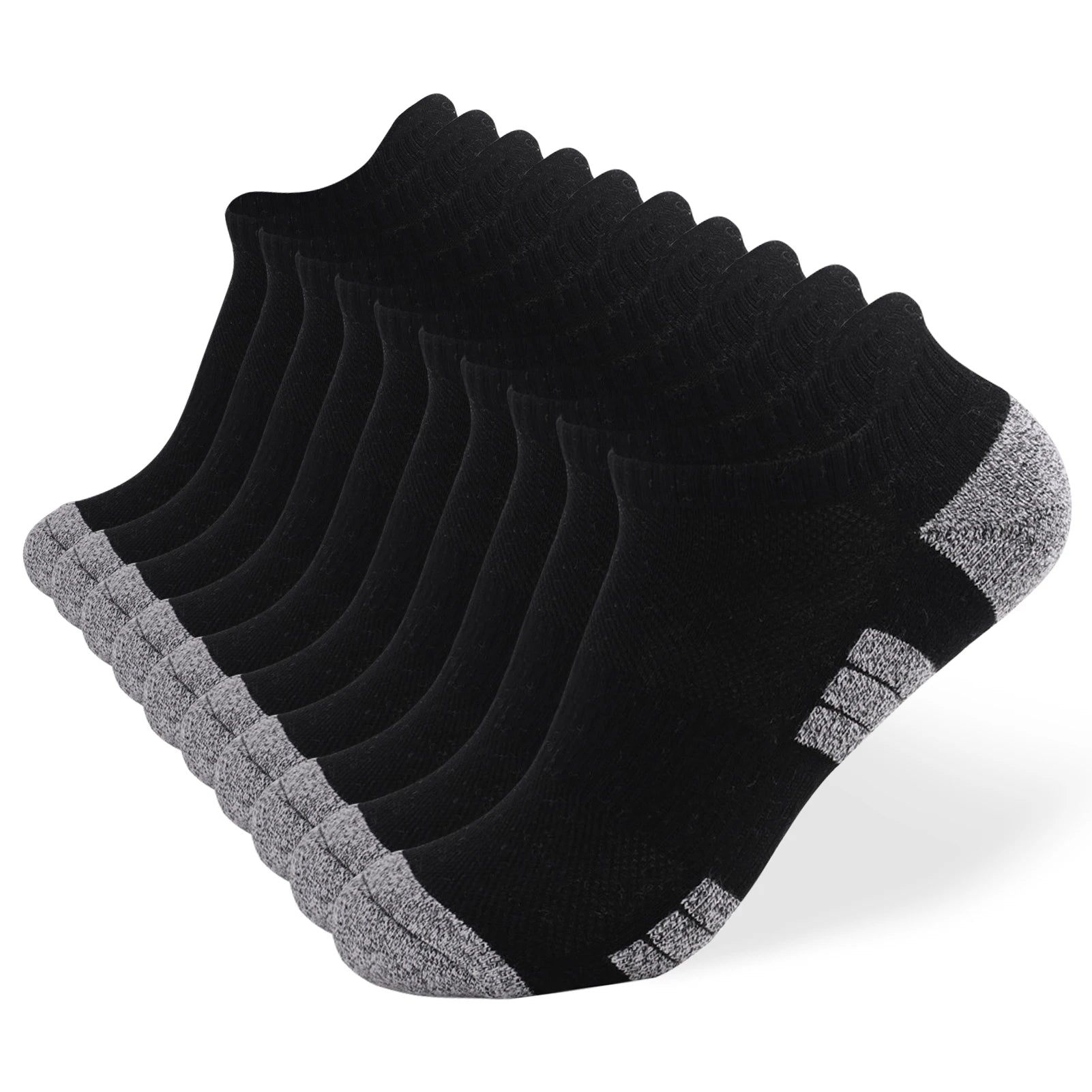 10 Pack Running Socks For Men Women &ndash; Breathable Comfort Black 10packs / L