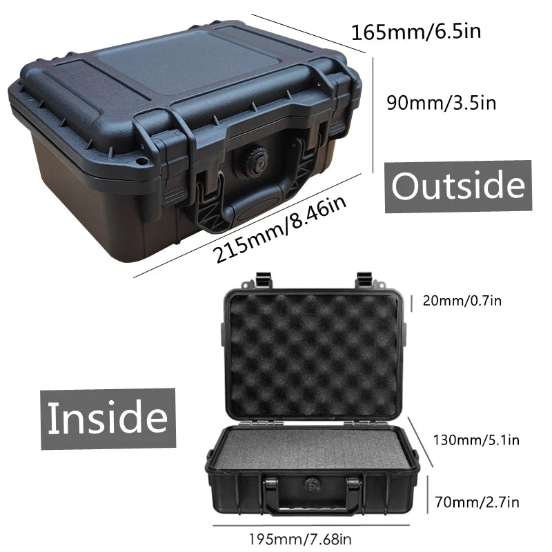 ABS Plastic Hard Carry Case Tool Box &ndash; Shockproof Storage 215x165x90mm