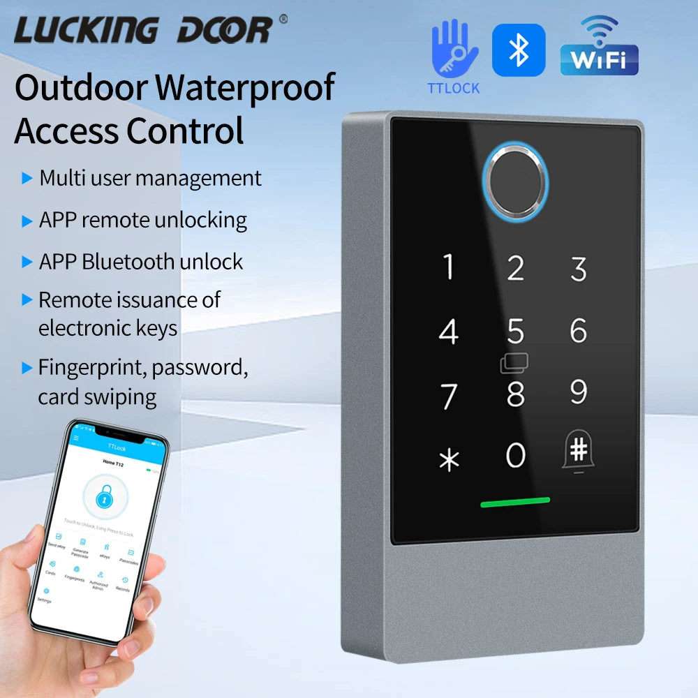 TTLOCK WiFi Digital Keypad Fingerprint Access Control RFID IC Card ...