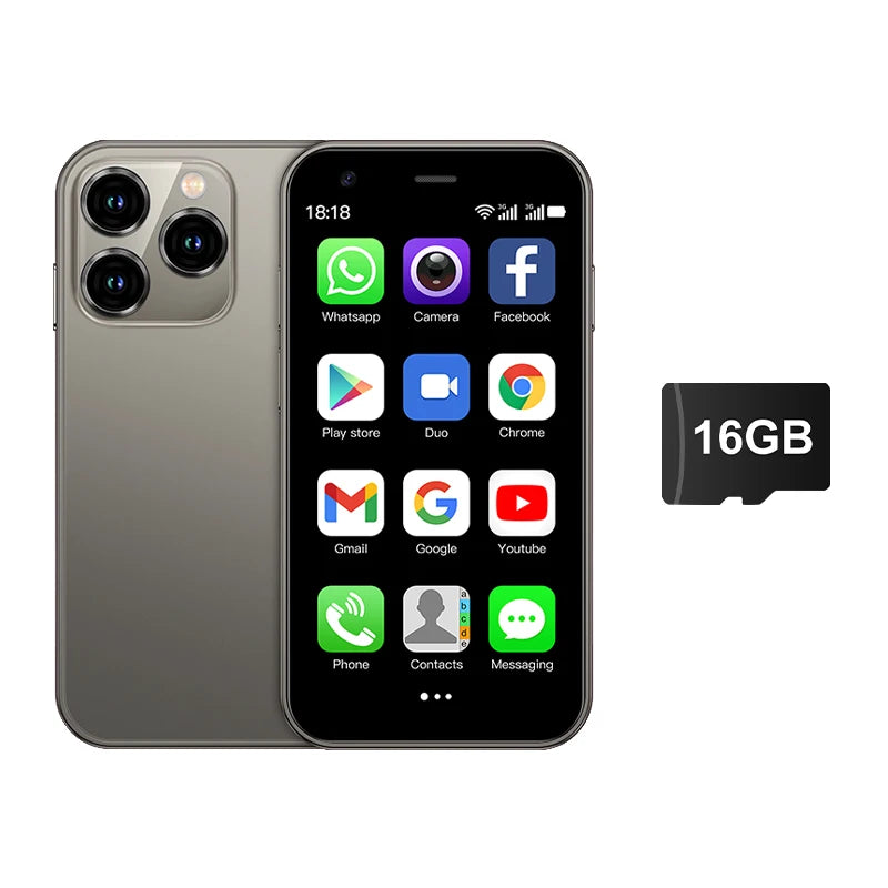 SERVO 15SE Mini Smartphone 3G WCDMA Android &ndash; Ultra Compact gray N 16GB TF card / 16g / 2 G