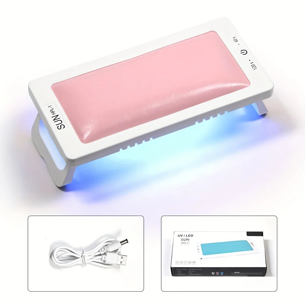 YIKOOLIN Foldable Nail Lamp With LED UV Gel Dryer &ndash; Compact Pink / USB