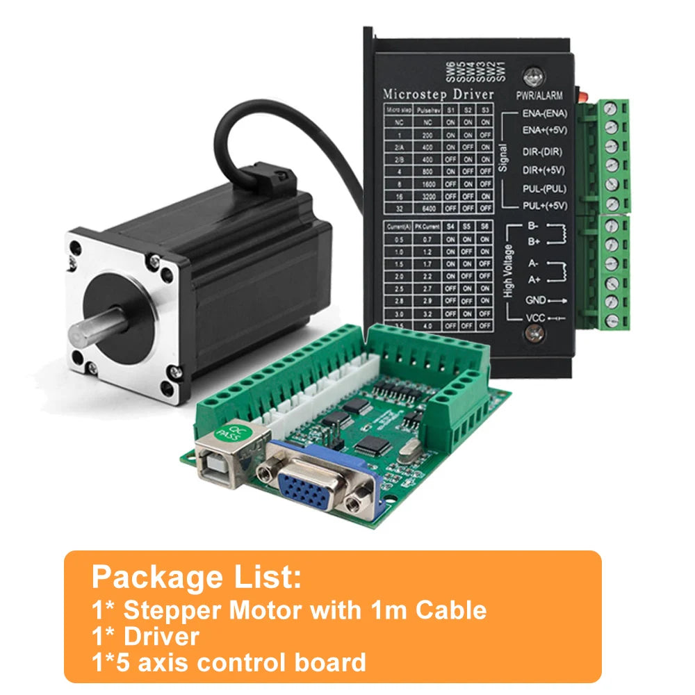 2PH 57 Open Loop Stepper Motor Drive Kit &ndash; High Precision Control 1.2Nm Motor / with Drive Mach3