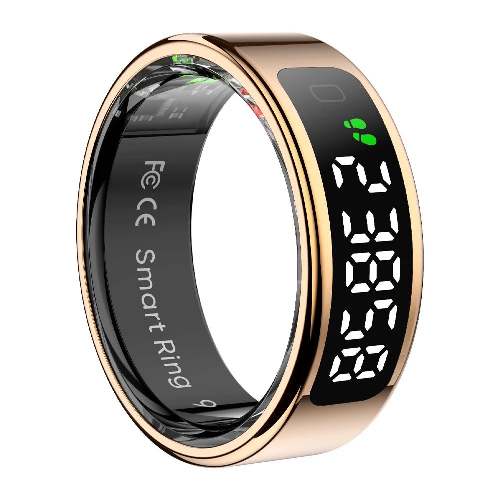 2025 COLMI R12 Smart Ring with Display, Touch &amp; Wireless Charging Gold / 13