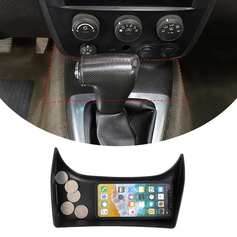 Центральный консольный ящик для хранения Hummer H3, подставка для телефона, ABS, черный