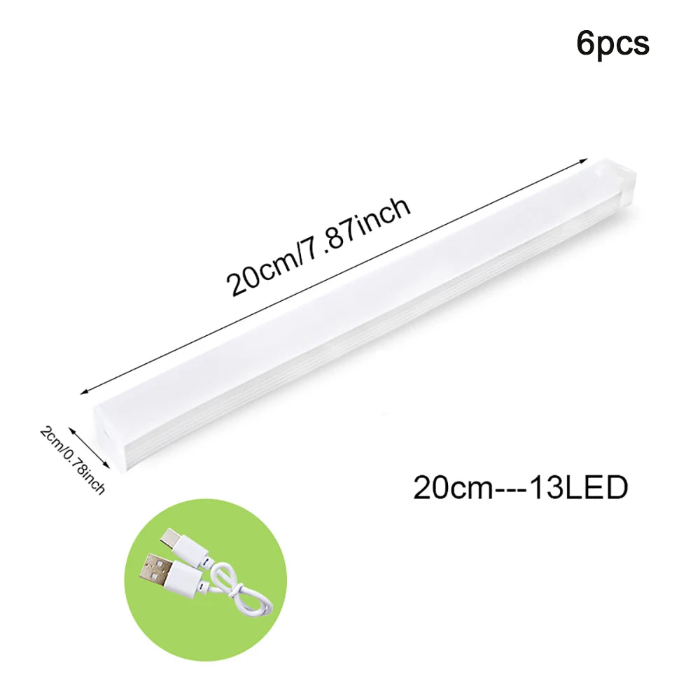 Motion Sensor Night Light 6 Pack - Type C Rechargeable Warm Light / 20cm
