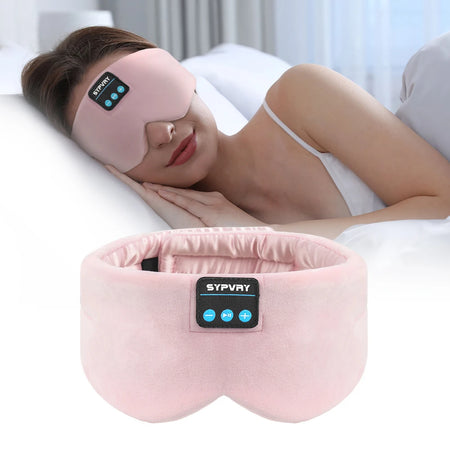 Bluetooth Sleep Headphones Eye Mask for Men and Women - Wireless Noise-Cancelling Blackout Travel Mask for Insomnia and Side Sleepers