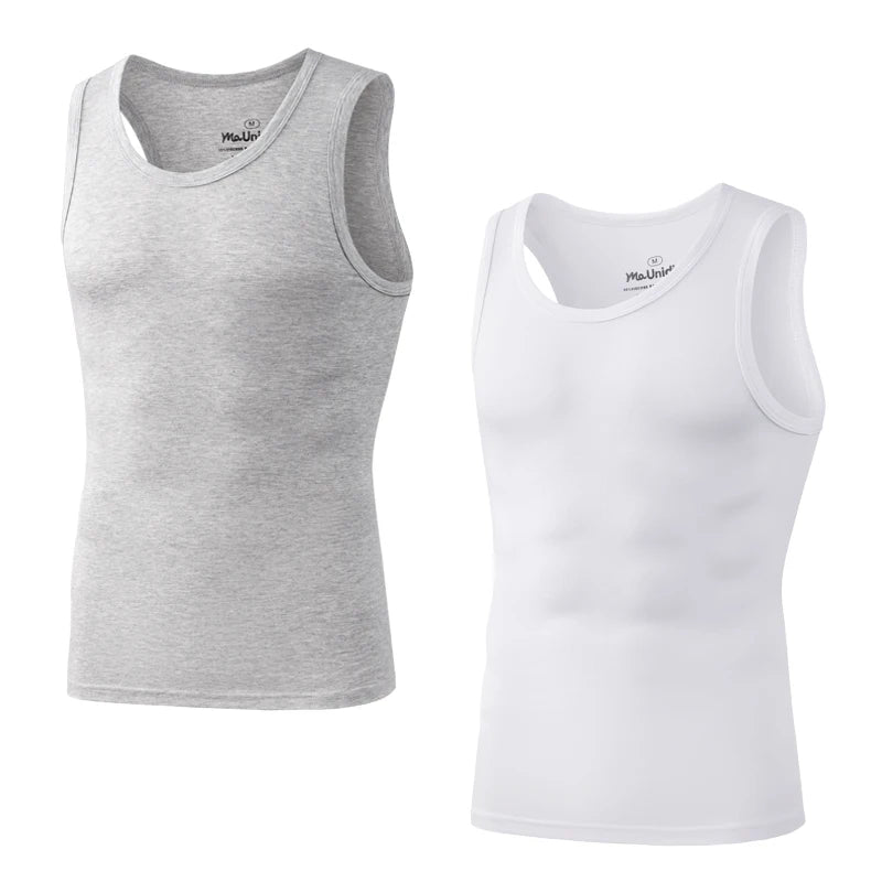 Men's Bamboo Fiber Compression Tank Tops - 2 Pack
