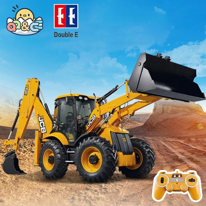 DOUBLE E E589 1:20 RC Backhoe Loader with Excavator and Loader Functions