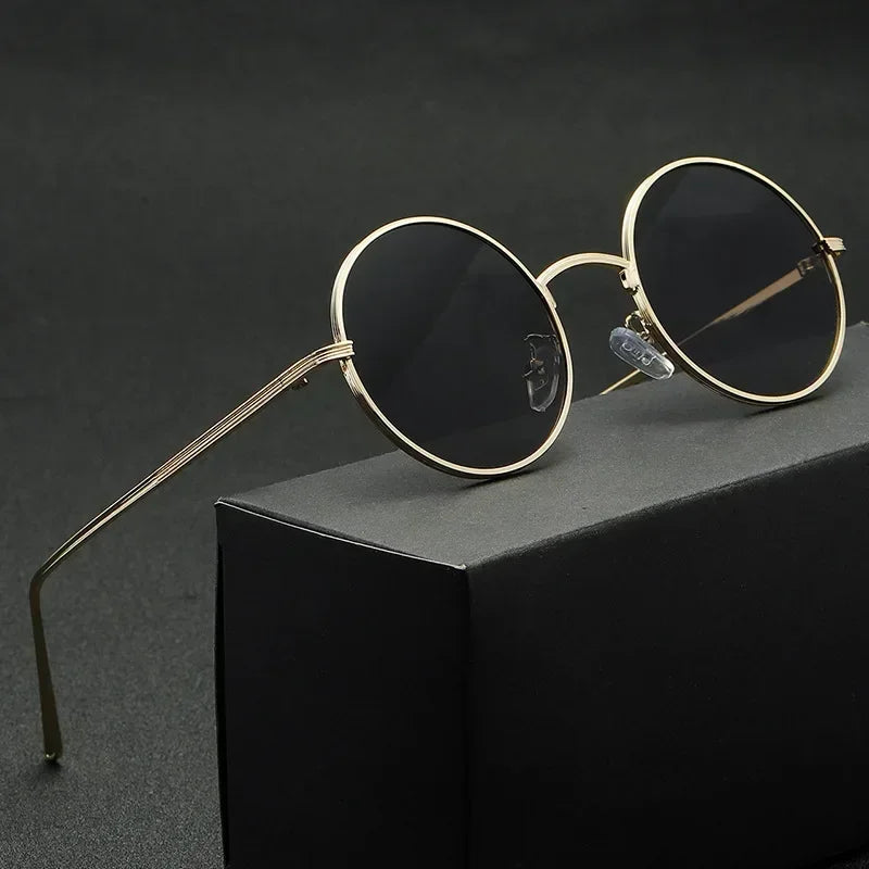 Vintage Retro Round Metal Sunglasses &ndash; Colorful Lenses