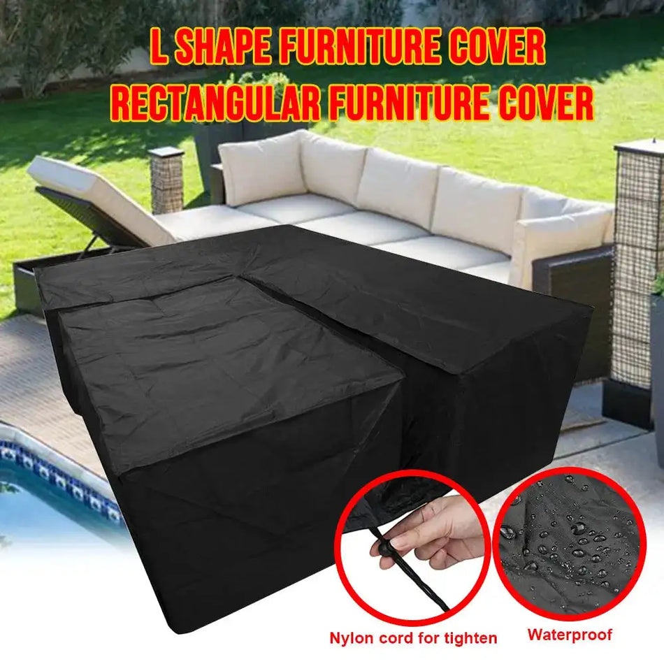 Multi-size Corner Outdoor Sofa Cover Garden Rattan Corner Furniture Cover V Shape Sofa Protect Set All-Purpose Dust Covers