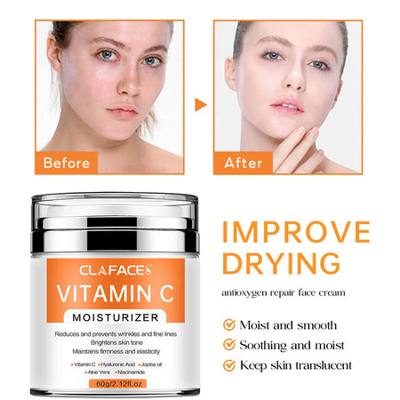 CLAFACES Retinol Anti-Aging Face Cream with Hyaluronic Acid &amp; Vitamin C