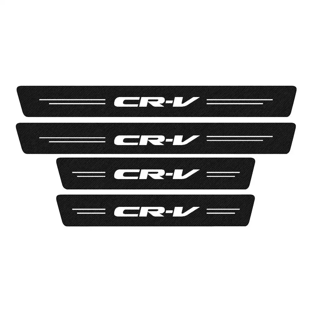 Carbon Fiber Door Sill Protector For Honda CRV HRV Civic 4pcs for CR-V 1