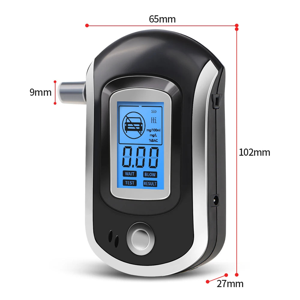 AT6000 Digital Alcohol Tester &ndash; Clear LCD Screen Display