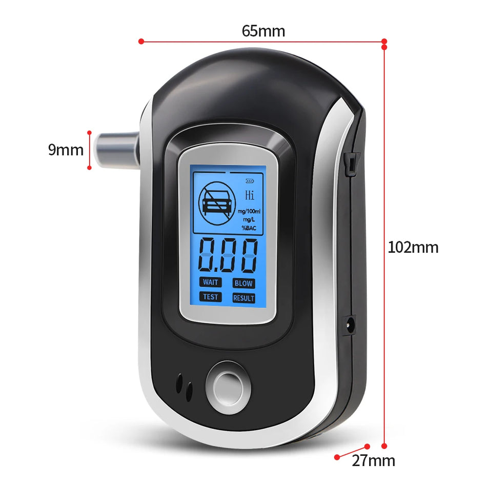 AT6000 Digital Alcohol Tester &ndash; Clear LCD Screen Display