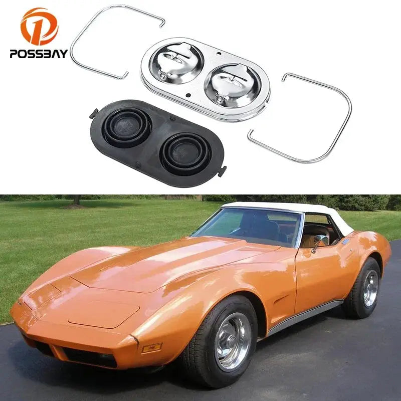 Car Chrome Steel Engine for Chevrolet Corvette 1967-1982 Master Cylinder Cover with Bails Gaskets Cap Replacement Accessories by InterCyprus Trading Ltd