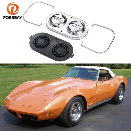Car Chrome Steel Engine for Chevrolet Corvette 1967-1982 Master Cylinder Cover with Bails Gaskets Cap Replacement Accessories by InterCyprus Trading Ltd