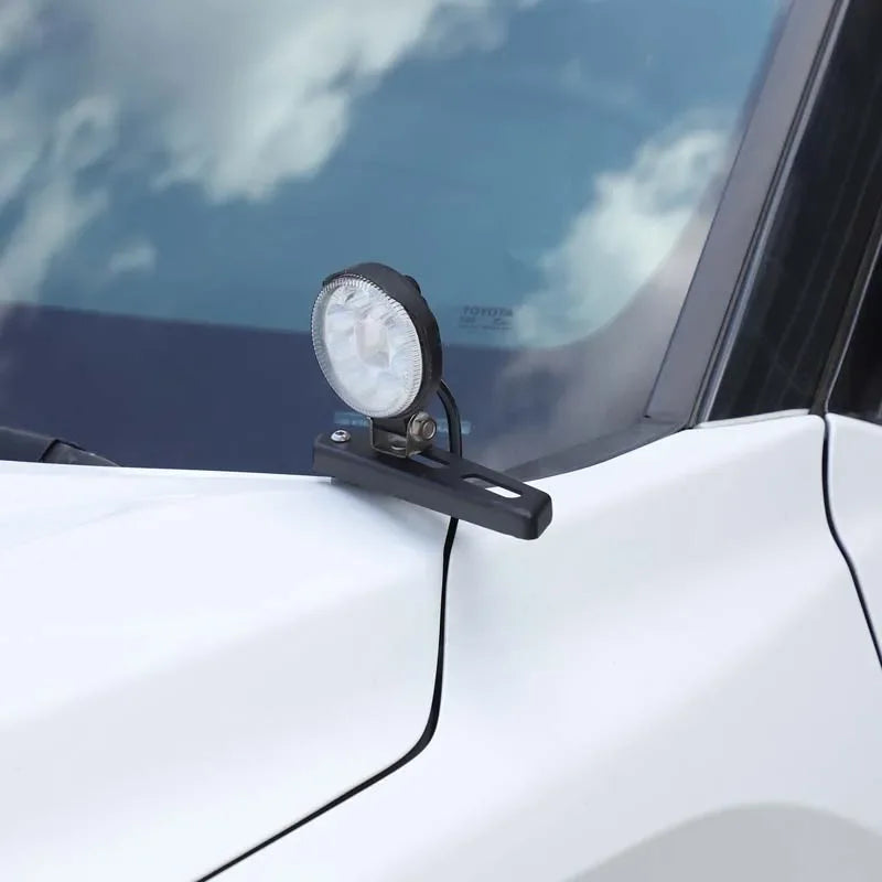 2Pcs Soporte de Foco de Capó Negro de Acero al Carbono para Toyota