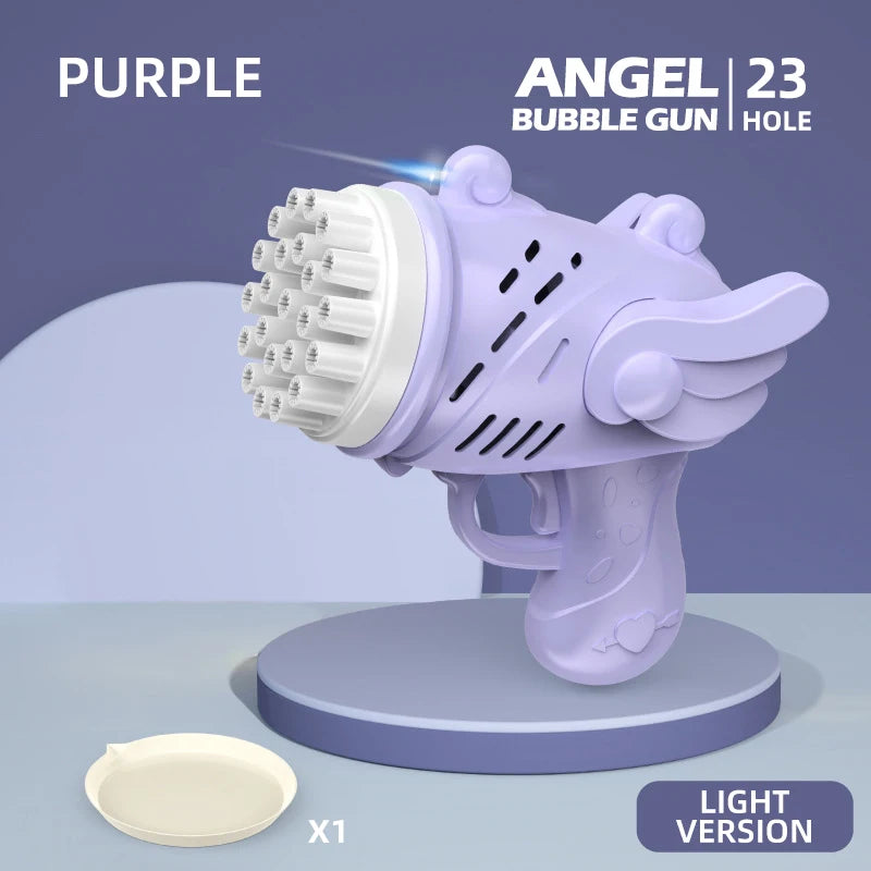 29 Holes Bubble Gun Toy For Kids Girls &ndash; No Spill Design 23 holes purple